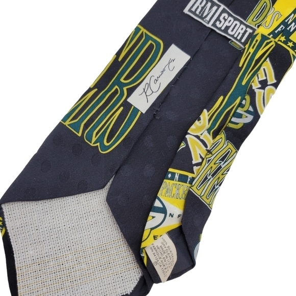 Green Bay Packers Pure Silk Necktie RM Sport Ralph Marlin USA Made 4"x57.5" - Picture 8 of 9